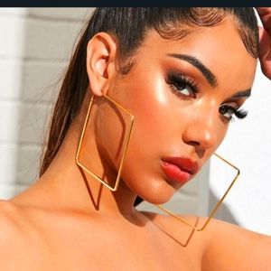 Ex Large unique Gold hoop earrings